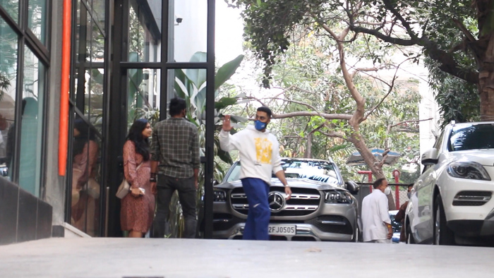Abhishek Bachchan Spotted At Maddock Office In Santacurz