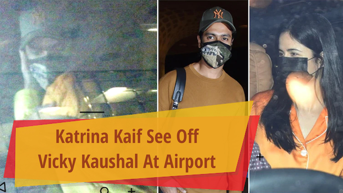 Katrina Kaif See Off Vicky Kaushal At Airport